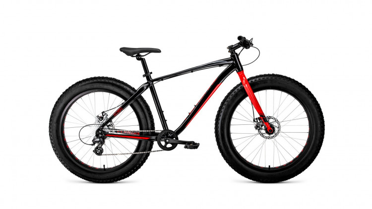 велосипед FORWARD BIZON 26 (26" 8 ск. рост 18") 2019-2020, черный/красный