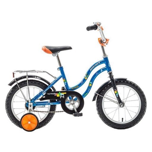 Велосипед 14",  Novatrack TETRIS, синий, тормоз нож., крылья цвет., багажник хром.