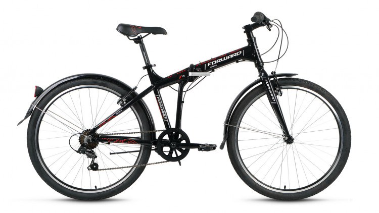 велосипед FORWARD TRACER 1.0 скл. алюм. (26'' 6ск. рост 19") черный