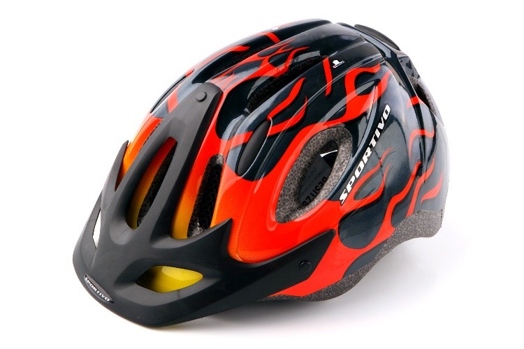 Шлем велосипедиста детский SPORTIVO MTB (черн.пламя) р-р 49-55 cm CRATONI
