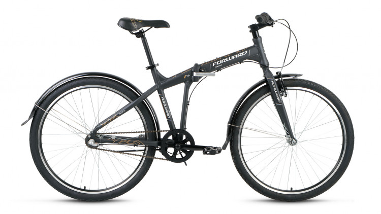 велосипед FORWARD TRACER 26 3.0 (26" 3 ск. рост 17" скл.) серый матовый 2019