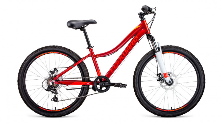 велосипед FORWARD JADE 24 2.0 disc (24" 7 ск. рост 13") 2019-2020, красный