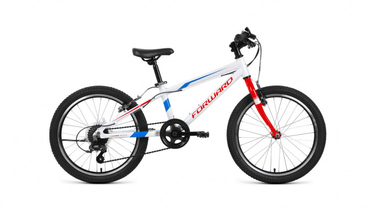 велосипед FORWARD RISE 20 2.0 (20" 7 ск.) 2019-2020, белый/красный