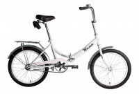 Велосипед KAMA 20 (20" 1 ск. рост. 14" скл.) 2023, белый/серебристый