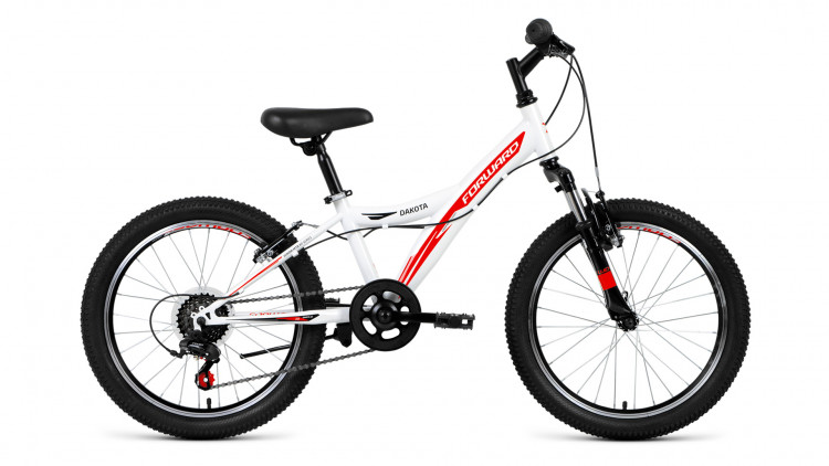 велосипед FORWARD DAKOTA 20 2.0 (20" 6 ск. рост 10.5") белый / красный 2019