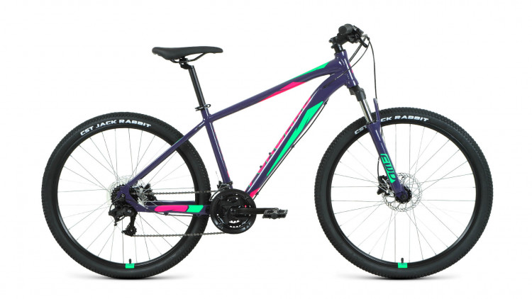 Велосипед FORWARD APACHE 27,5 3.2 HD (27,5" 24 ск. рост. 15") 2022, фиолетовый/зеленый