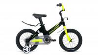 Велосипед FORWARD COSMO 14 (14" 1 ск.) 2022, черный/зеленый