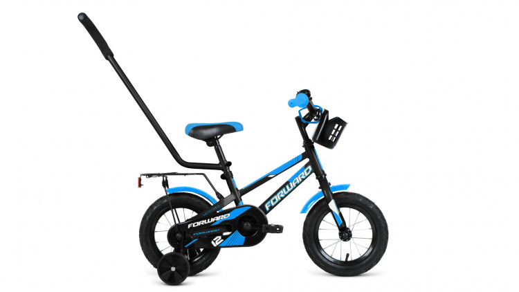 велосипед FORWARD METEOR 12 (12" 1 ск.) 2019-2020, черный/синий