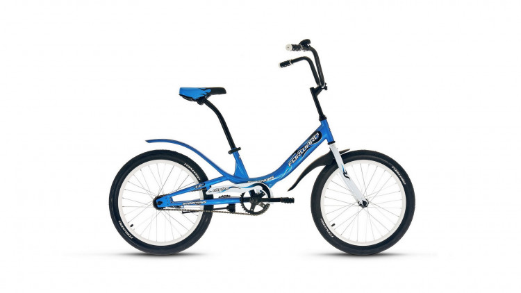 велосипед FORWARD SCORPIONS 20 1.0 (20" 1 ск. рост 10.5") 2019-2020, синий/белый