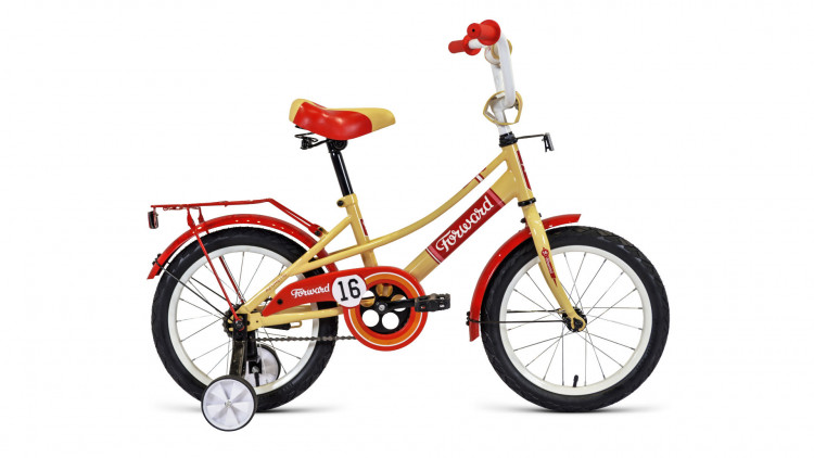 велосипед FORWARD AZURE 16 (16" 1 ск.) 2019-2020, бежевый/красный