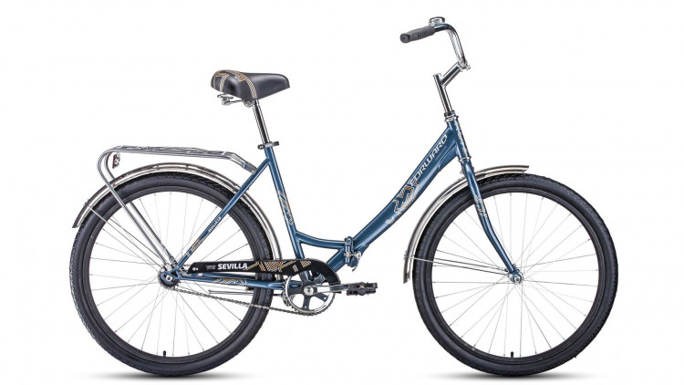 велосипед FORWARD SEVILLA 26 1.0 (26" 1 ск. рост 18.5" скл.) 2019-2020, серый/серебро