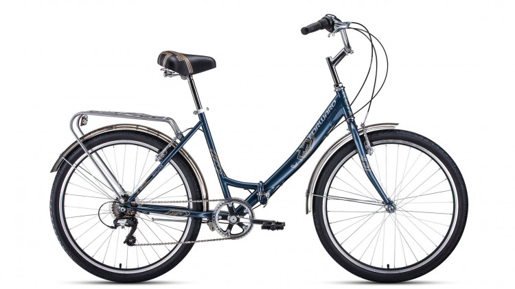 велосипед FORWARD SEVILLA 26 2.0 (26" 6 ск. рост 18.5" скл.) 2019-2020, серый/серебро