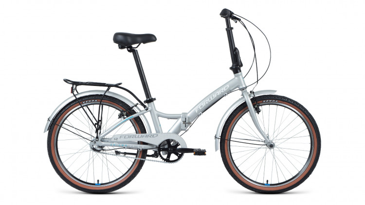 велосипед FORWARD ENIGMA 24 3.0 (24" 3 ск. рост 14" скл.) 2019-2020, хром/белый