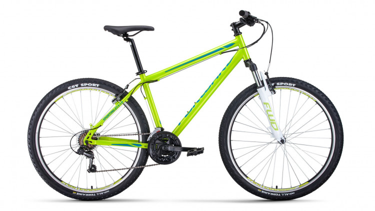 велосипед FORWARD SPORTING 27,5 1.0 (27,5" 21 ск. рост 15") 2019-2020, зеленый/бирюзовый