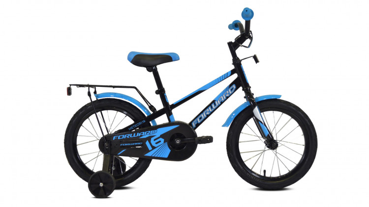 велосипед FORWARD METEOR 16 (16" 1 ск.) 2019-2020, черный/синий