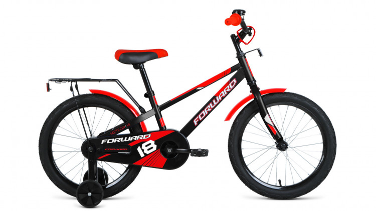 велосипед FORWARD METEOR 18 (18" 1 ск.) 2019-2020, черный/красный