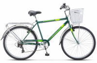 Велосипед STELS Navigator-250 V 26" (19", 7 ск. Зеленый) Z010 с корзинкой
