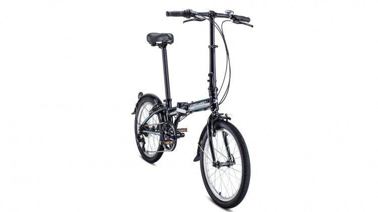 Велосипед FORWARD ENIGMA 20 2.0 (20" 7 ск. рост 11" скл.) 2020-2021, черный/белый