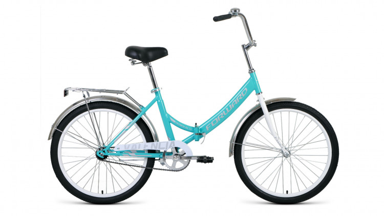 велосипед FORWARD VALENCIA 24 1.0 (24" 1 ск. рост 16" скл.) 2019-2020, мятный/серый