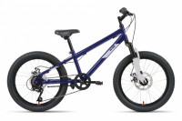 Велосипед ALTAIR MTB HT 20 2.0 D (20" 6 ск. рост. 10.5") 2022, темно-синий/серебристый