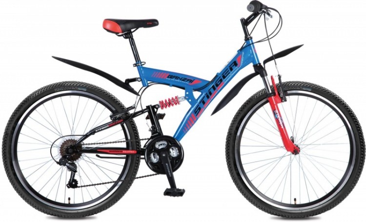 Велосипед Stinger 26" Banzai 18" синий   TZ30/TY21/RS35 26SFV.BANZAI.18BL6