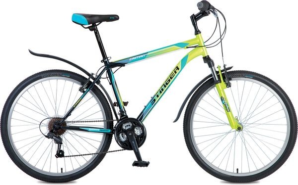 Велосипед Stinger 26" CAIMAN 18" зеленый TZ30/TY21/RS35 26SHV.CAIMAN.18GN6