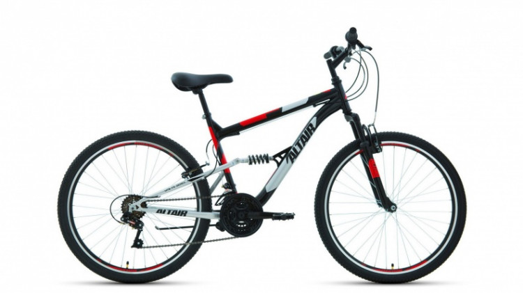 велосипед ALTAIR MTB FS 26 1.0 (26" 18 ск. рост 18") 2019-2020, черный/красный