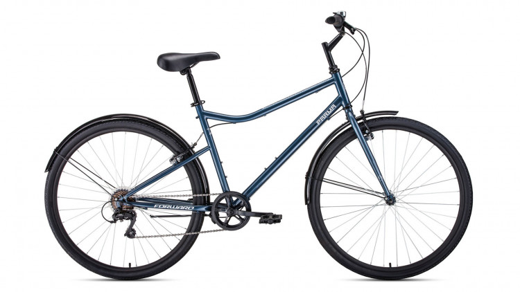 велосипед FORWARD PARMA 28 (28" 7 ск. рост 19") 2019-2020, серый/белый
