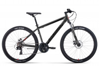 Велосипед FORWARD APACHE 27,5 2.0 D CLASSIC (27,5" 21 ск. рост. 15") 2022, черный матовый/черный