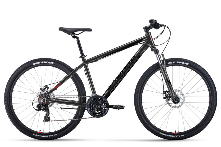 Велосипед FORWARD APACHE 27,5 2.0 D CLASSIC (27,5" 21 ск. рост. 15") 2022, черный матовый/черный