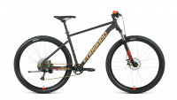 Велосипед FORWARD SPORTING 29 XX D (29" 9 ск. рост. 21") 2022, черный матовый/золотой УЦ