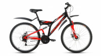 велосипед ALTAIR MTB FS 26 disc (26" 18ск рост 18'') черный / красный 2018