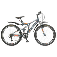 Велосипед 26д., Stinger, сталь, аморт., Highlander SX180, 18скор., 18д., TY10/TY21/TX50/SW608, 2V, сер-оран