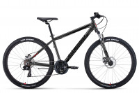Велосипед FORWARD APACHE 27,5 2.0 D CLASSIC (27,5" 21 ск. рост. 19") 2022, черный матовый/черный
