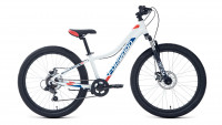 Велосипед FORWARD TWISTER 24 2.0 D (24" 7 ск. рост. 12") 2022, белый/красный