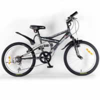 Велосипед 20", FLIGHTLINE, серый, сталь, 6-скор., V-brake