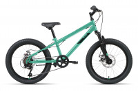 Велосипед ALTAIR MTB HT 20 2.0 D (20" 6 ск. рост. 10.5") 2022, мятный/черный