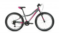 Велосипед FORWARD JADE 24 1.0 (24" 7 ск. рост. 12") 2022, серый/розовый