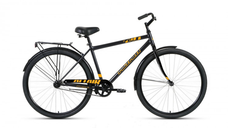 велосипед ALTAIR CITY 28 high (28" 1 ск. рост 19") 2020-2021, темно-серый/оранжевый