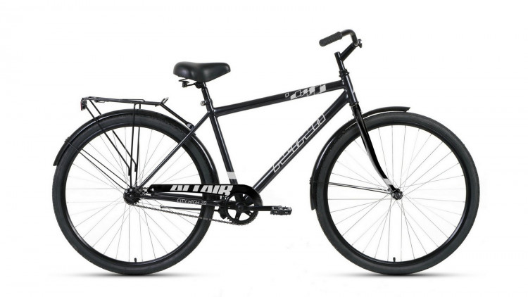 велосипед ALTAIR CITY 28 high (28" 1 ск. рост 19") 2020-2021, темно-серый/серебристый
