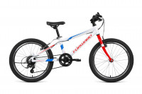 Велосипед FORWARD RISE 20 2.0 (20" 7 ск. рост. 10.5") 2022, белый/красный