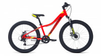 Велосипед FORWARD TWISTER 24 2.0 disc (24" 7 ск. рост 12") 2020-2021, белый/красный, RBKW1J347019