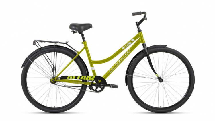 велосипед ALTAIR CITY 28 low (28" 1 ск. рост 19") 2020-2021, зеленый/черный