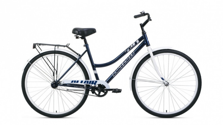 велосипед ALTAIR CITY 28 low (28" 1 ск. рост 19") 2020-2021, темно-синий/белый