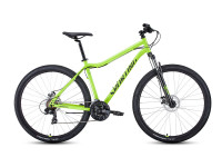 Велосипед FORWARD SPORTING 29 2.0 D (29" 21 ск. рост. 17") 2022, ярко-зеленый/черный