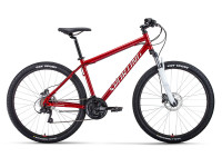 Велосипед FORWARD SPORTING 27,5 3.2 HD (27,5" 24 ск. рост. 19") 2022, темно-красный/серебристый