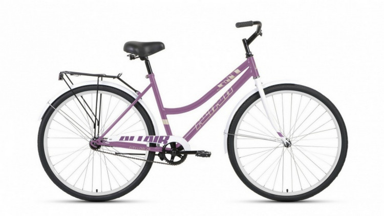 Велосипед ALTAIR CITY 28 LOW (28" 1 ск. рост. 19") 2023, фиолетовый/белый