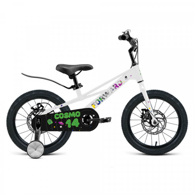 Велосипед FORWARD COSMO 14 (14" 1 ск.) 2023, белый