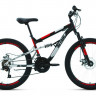 Велосипед ALTAIR MTB FS 24 D (24" 18 ск. рост. 15") 2022, черный/красный