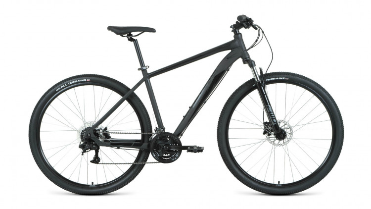 Велосипед FORWARD APACHE 29 3.2 HD (29" 24 ск. рост. 19") 2022, черный матовый/черный